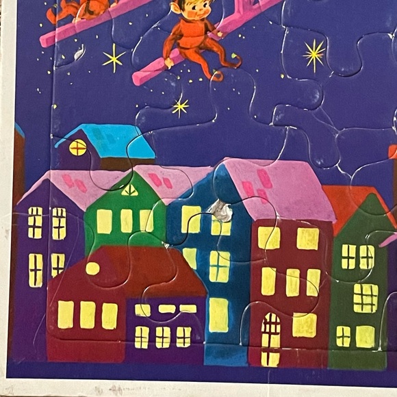 Vintage Christmas Frame Tray Puzzle Santa Reindeer Western Publishing MCM #4424 - Picture 6 of 16